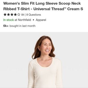 Universal Thread Cream Long Sleeve Top